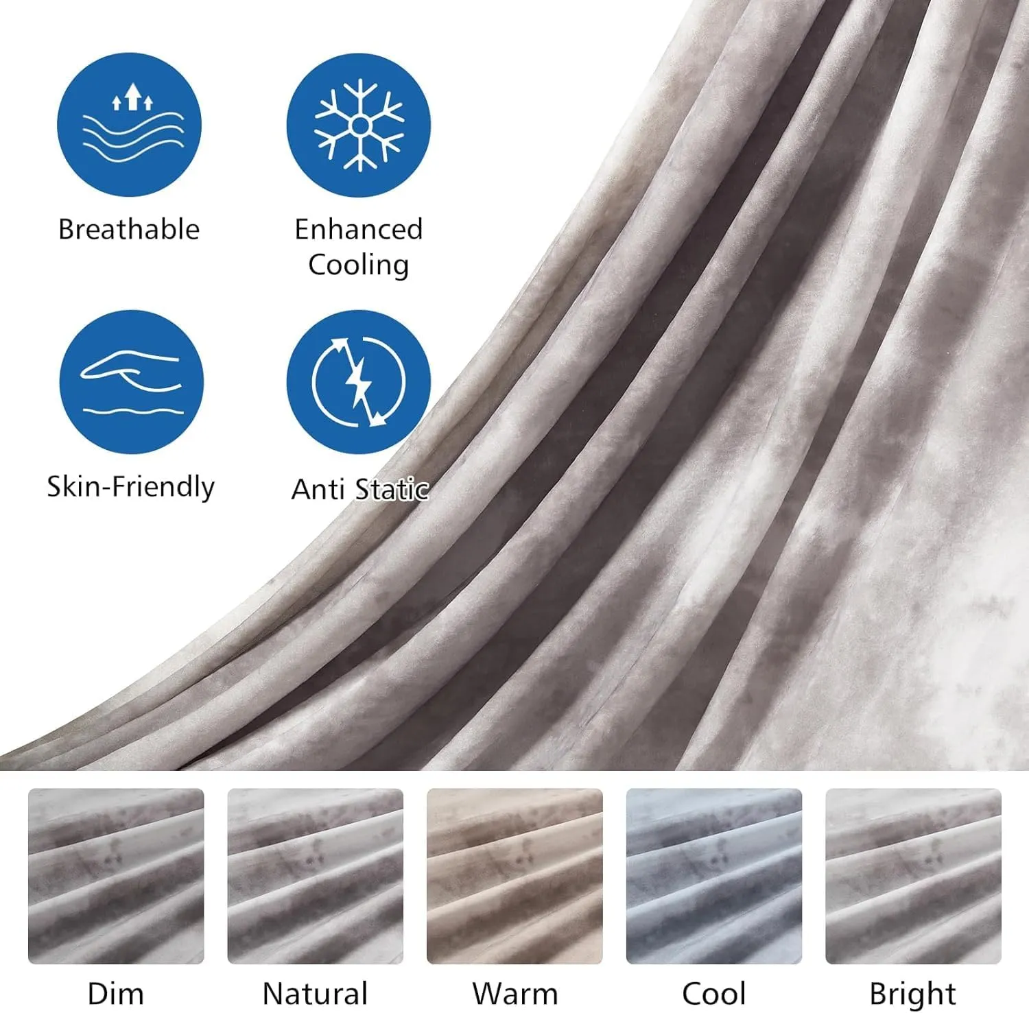EMME Cooling Blanket Twin Size (60"x80"), Q-Max 0.5 Cooling Blankets for Hot Sleepers, Ice Summer Blanket for Nights Sweats, Grey Lightweight Sheet for Bed