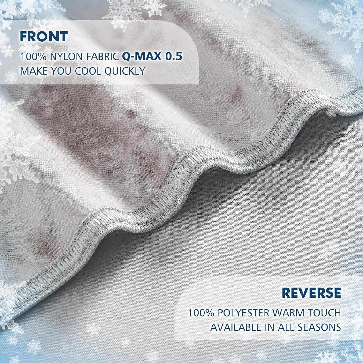EMME Cooling Blanket Twin Size (60"x80"), Q-Max 0.5 Cooling Blankets for Hot Sleepers, Ice Summer Blanket for Nights Sweats, Grey Lightweight Sheet for Bed