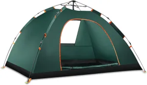 Ergocar Camping Tent 210T Oxford Cloth Waterproof Windproof Dome Adults Tent, 2-4 Man Ultraligh Ventilated 2 Doors & 2 Windows Pop up Tent for Family Long Trip, Hiking & Fishing