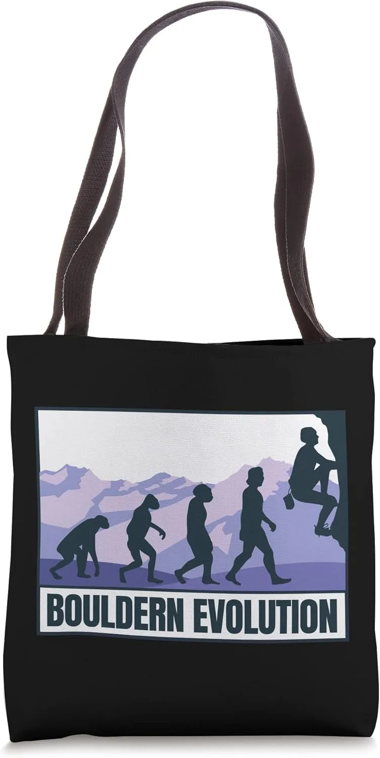 Evolution of Bouldering and Rock Climbing Tote Bag