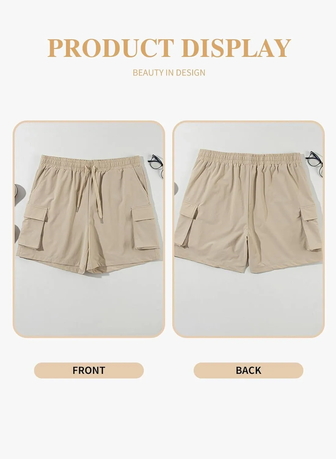 Eytino Womens Plus Size Hiking Cargo Shorts Lightweight Active Athletic Shorts Running Summer Shorts with Pockets(1X-5X)