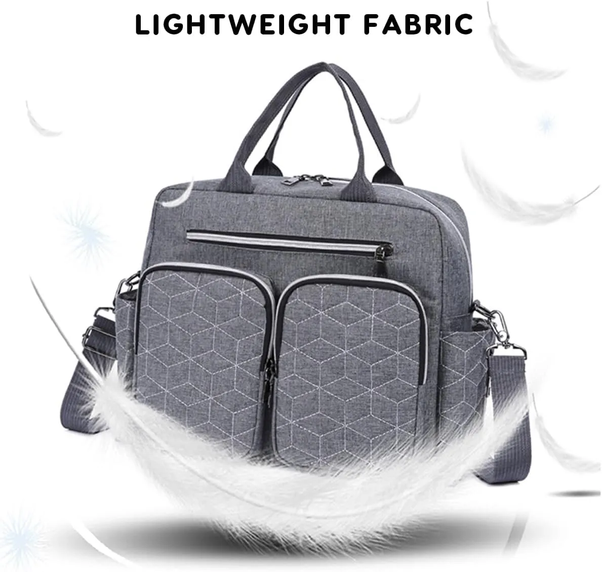 Fashion Lightweight Diaper Bag Tote,Multifunctional Travel Nappy Changing Bag Mummy Bags with Single Shoulder Strap
