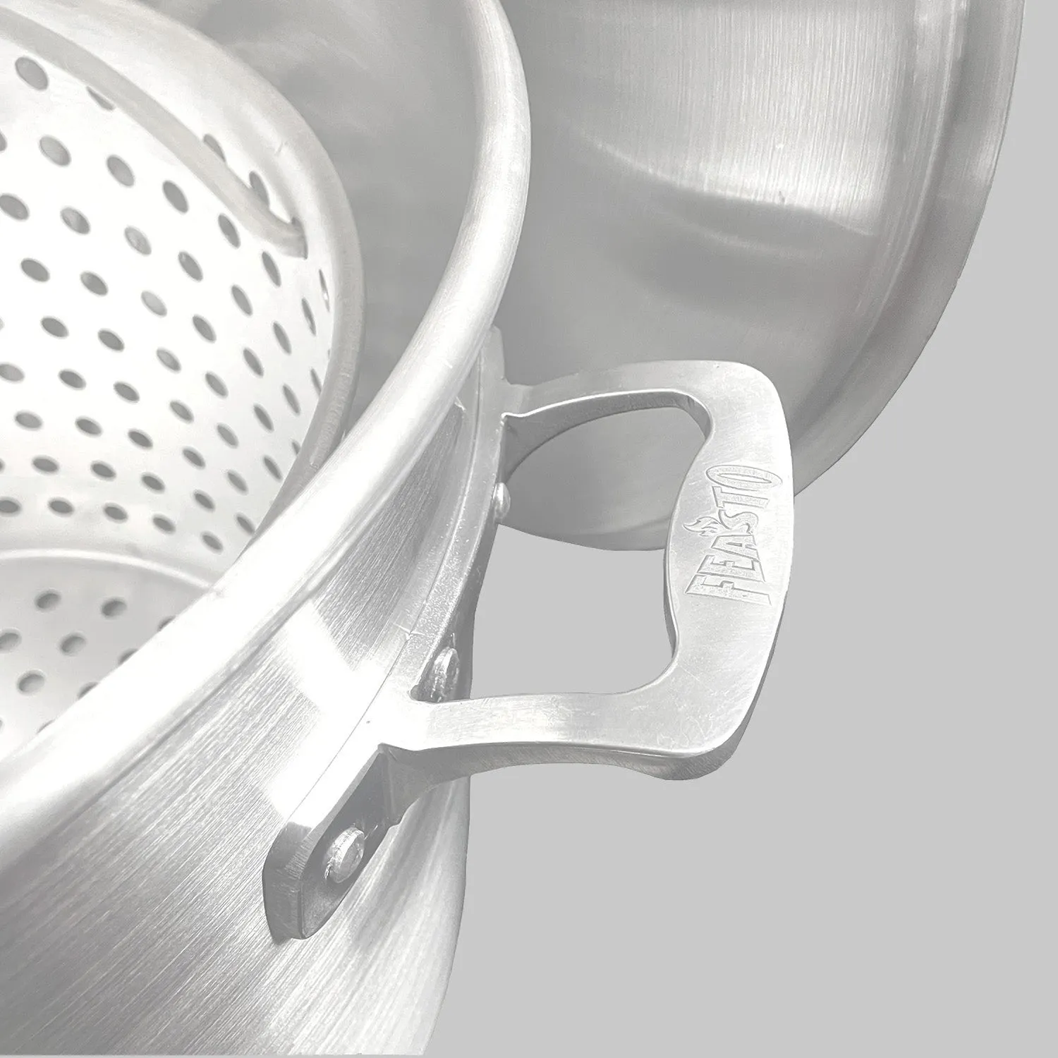 FEASTO 80QT Aluminum Boil Kit with Basket Perfect for Seafood Boiling and Steaming Outdoor Propane Gas Cooker with Adjustable 0-10 PSI Regulator Non-Assembly Frame Stand