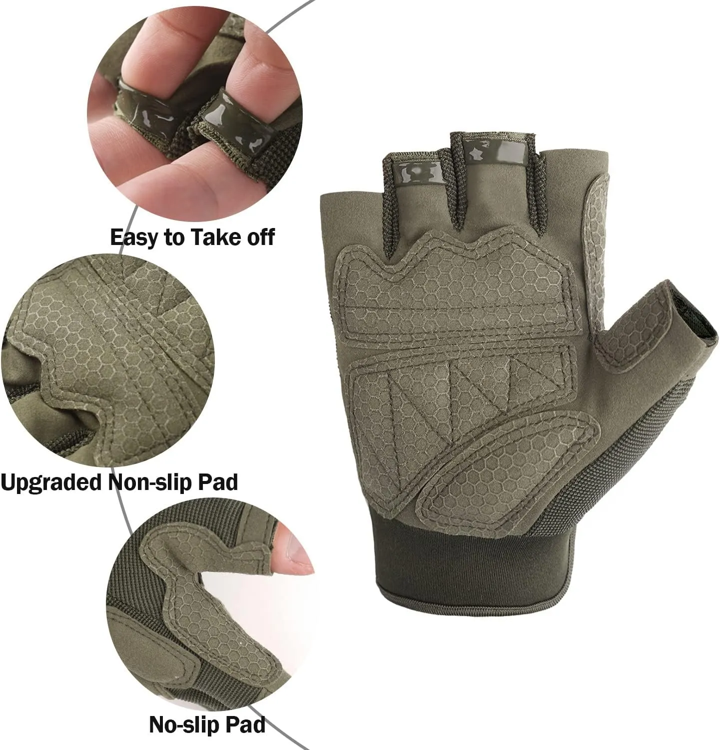 FIORETTO Fingerless Gloves, Half Finger Gloves for Driving, Cycling, Shooting, Hunting, Motorcycle, Climbing, Outdoor Work 215801