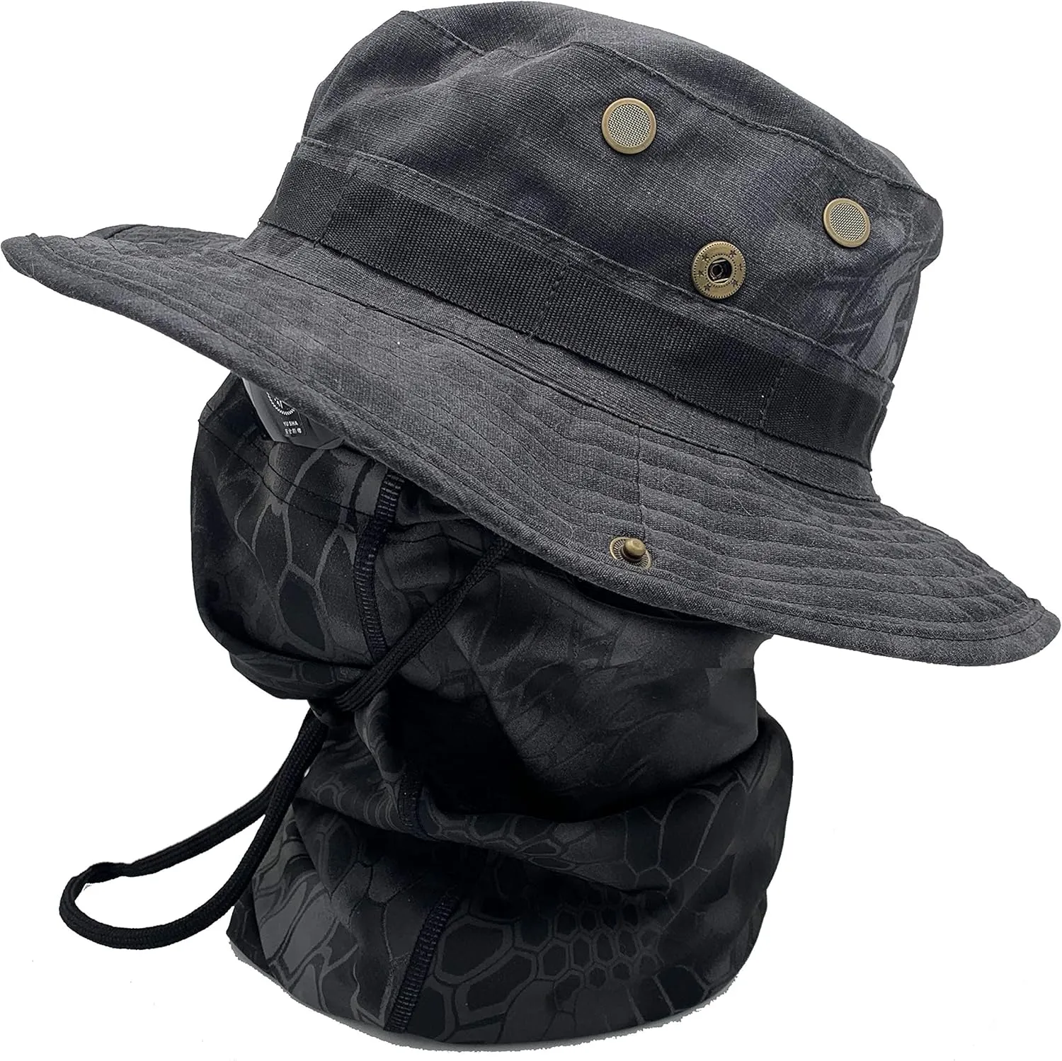 Fishing Hat Boonie Hat Tactical hat Camo Hats Balaclava Headband Glasses Set for Outdoor Sport Unisex