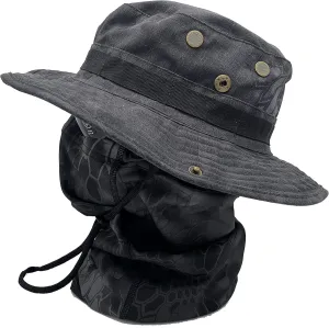 Fishing Hat Boonie Hat Tactical hat Camo Hats Balaclava Headband Glasses Set for Outdoor Sport Unisex