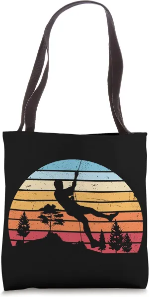 Forest Climber Bouldering Climb Sports Hobby Retro Climbing Tote Bag