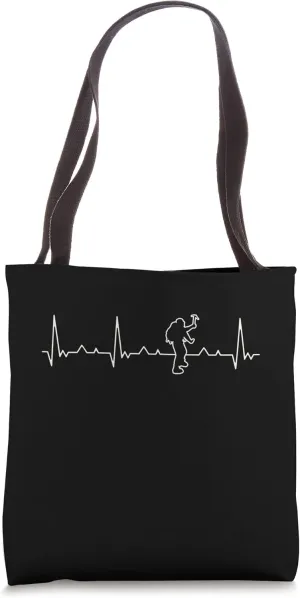 Funny heartbeat Mountain Climbing Tote Bag