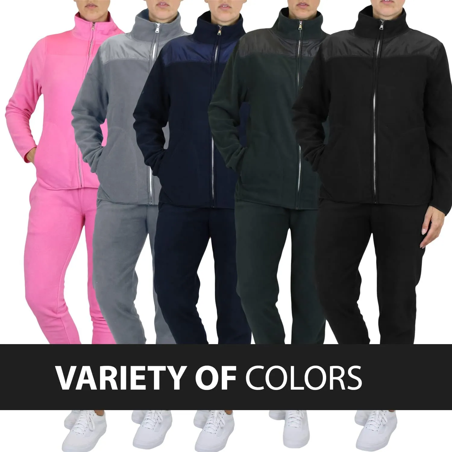 Galaxy by Harvic Women's Polar Fleece Jacket & Joggers Pant Set with pocket for Jogging, Sports