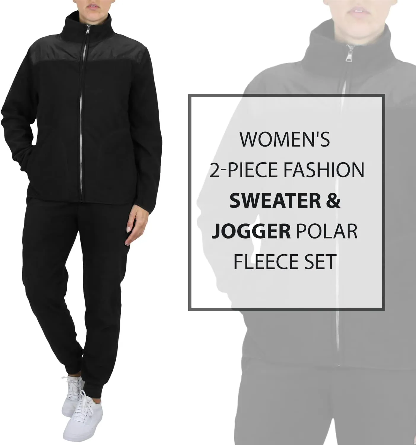 Galaxy by Harvic Women's Polar Fleece Jacket & Joggers Pant Set with pocket for Jogging, Sports