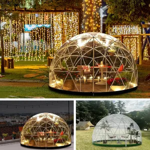 Garden Dome Igloo, 12*7.2 ft Dome Tents Upgraded Geodesic Dome Greenhouse, Weatherproof Greenhouse Garden Bubble Tent , Transparent Igloo Dome House for Outdoor, Party, Backyard