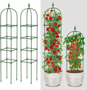 Garden Trellis for Climbing Plants Outdoor & Indoor - 2 Pack 6Ft Tall Rustproof Plant Support Cage for Vines, Flowers, Vegetables, Roses | Heavy-Duty, Adjustable & Decorative