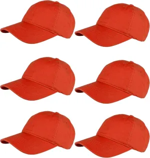 Gelante Cotton Twill Washed Unstructure Baseball Cap - Adjustable Blank Hat for Men Women - Wholesale Bulk Lot of 6 Pack