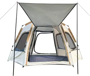 Generic Instant Pop Up Camping Tent, Easy Quick Setup Automatic Hydraulic Dome Family Tents, Waterproof Windproof Portable Cabin Tent Great for Outdoor Beach Backpacking Hiking, White