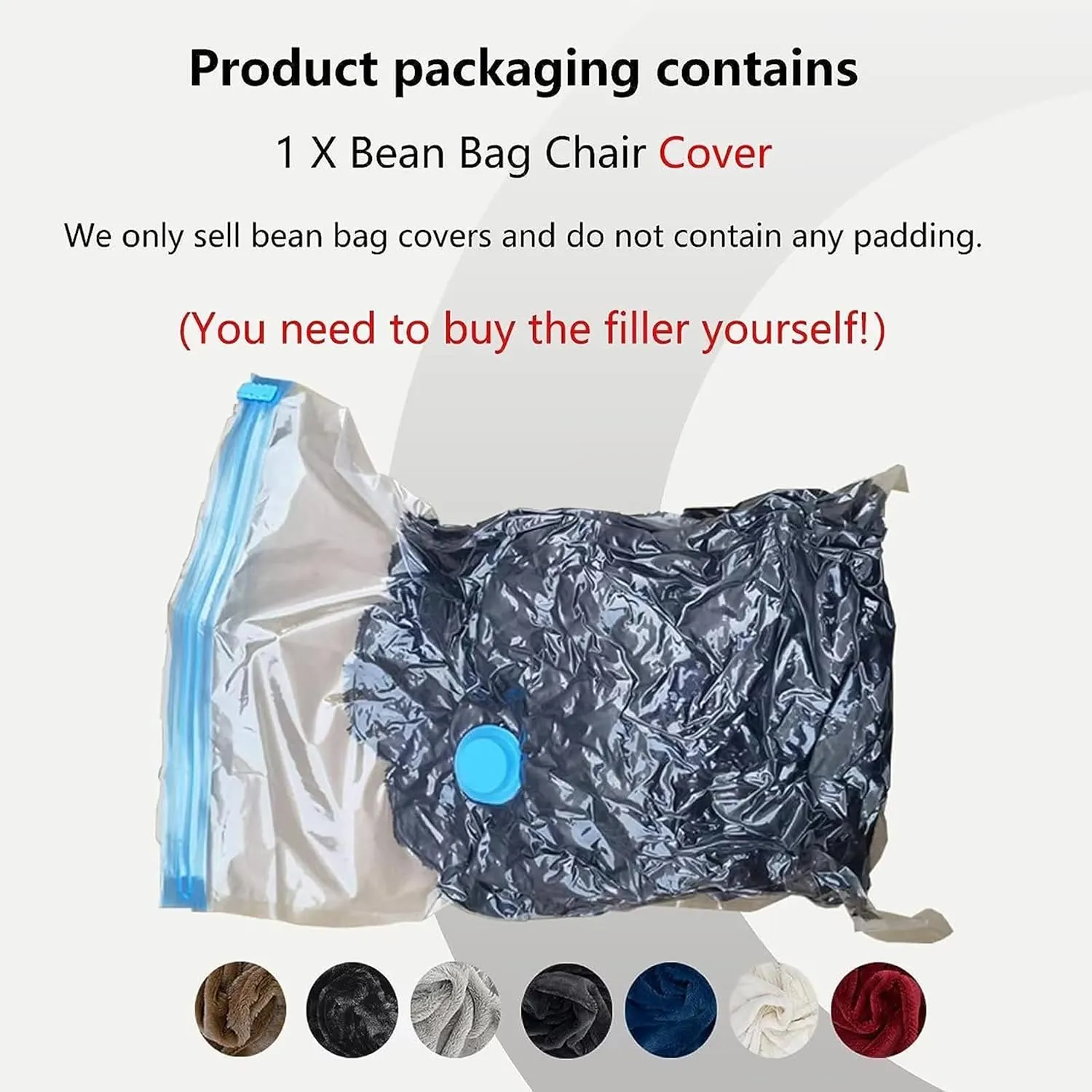 Giant Bean Bag Chair Cover(No Filler),Oversized Round Soft Fluffy PV Velvet Washable Lazy Sofa Bean Bag Bed Cover for Adults, Living Room Bedroom Furniture Outside Cover (Dark brown, 6FT)