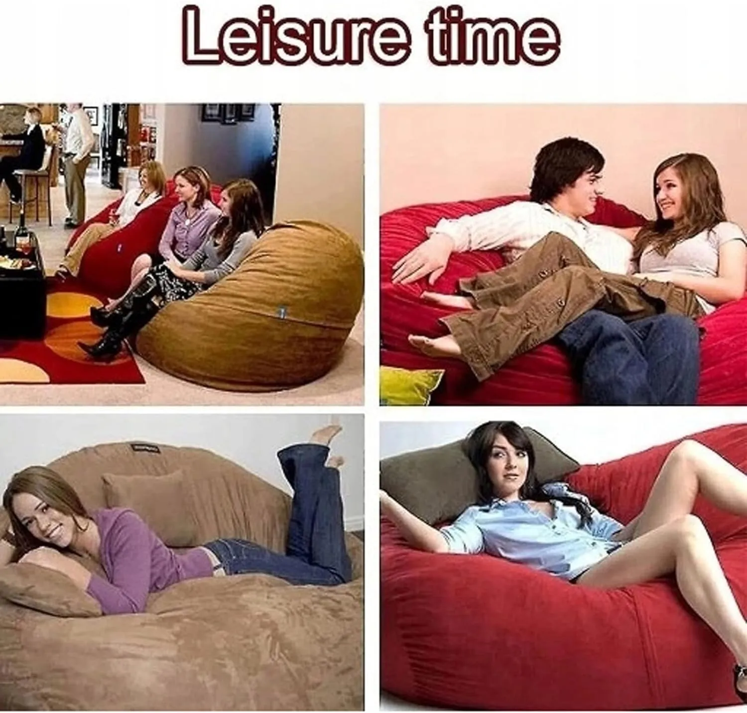 Giant Bean Bag Chair Cover(No Filler),Oversized Round Soft Fluffy PV Velvet Washable Lazy Sofa Bean Bag Bed Cover for Adults, Living Room Bedroom Furniture Outside Cover (Dark brown, 6FT)