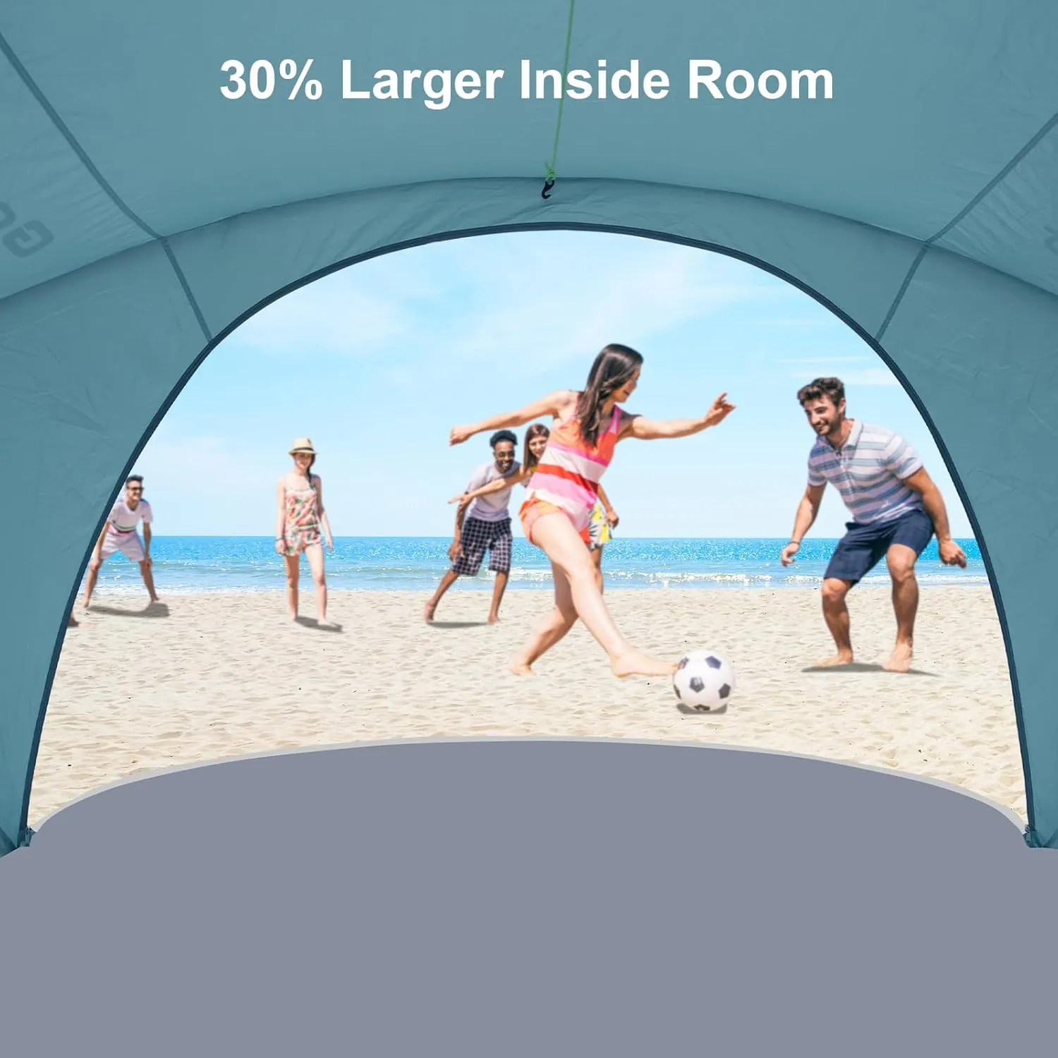 Gorich Beach Tent Sun Shelter with UPF50  UV Protection for 3-6 Person, Lightweight & Portable Beach Shade Canopy with 2 Zippered Doors, Easy Setup Family Beach Umbrella