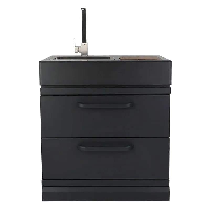 GRLLR Outdoor Kitchen L Shape, Sink, 5 Burner, Stove Fridge and kamado