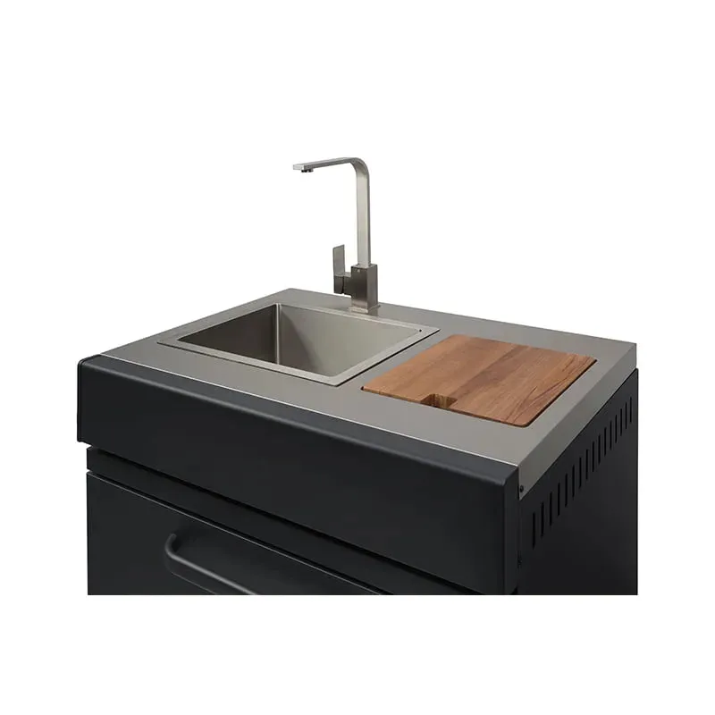 GRLLR Outdoor Kitchen L Shape, Sink, 5 Burner, Stove Fridge and kamado