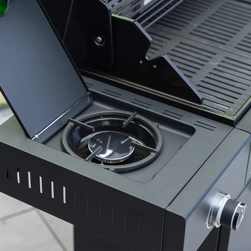 GRLLR Outdoor Kitchen L Shape, Sink, 5 Burner, Stove Fridge and kamado