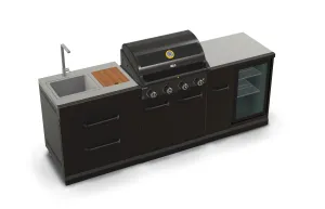 GRLLR Outdoor Kitchen Sink 4 Burner and Fridge