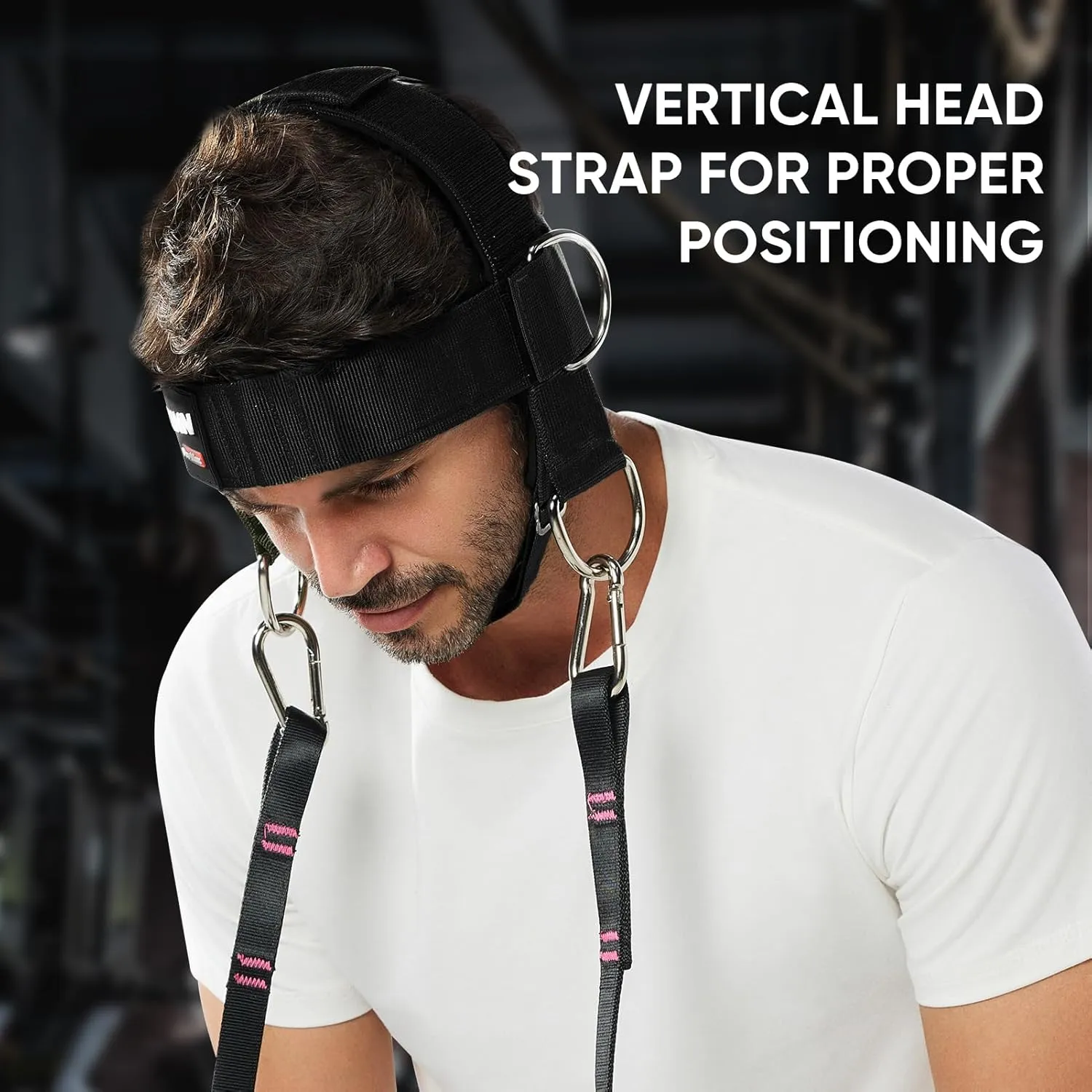 【GurZinn】Neck Trainer | Adjustable 40" Rope & Neoprene Padding | Strength Building for Gym/Home