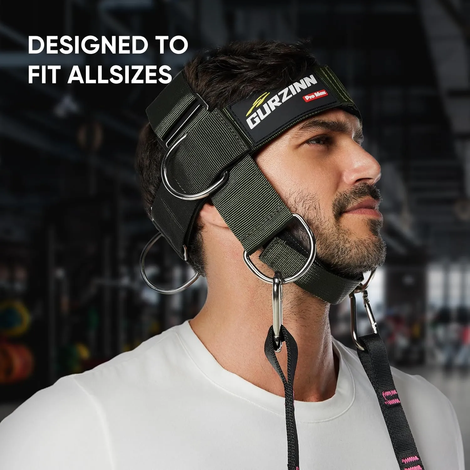 【GurZinn】Neck Trainer | Adjustable 40" Rope & Neoprene Padding | Strength Building for Gym/Home