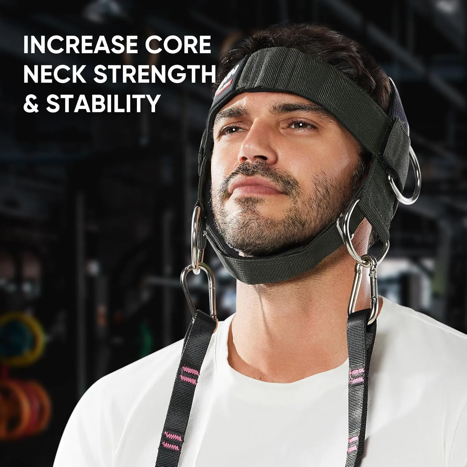 【GurZinn】Neck Trainer | Adjustable 40" Rope & Neoprene Padding | Strength Building for Gym/Home