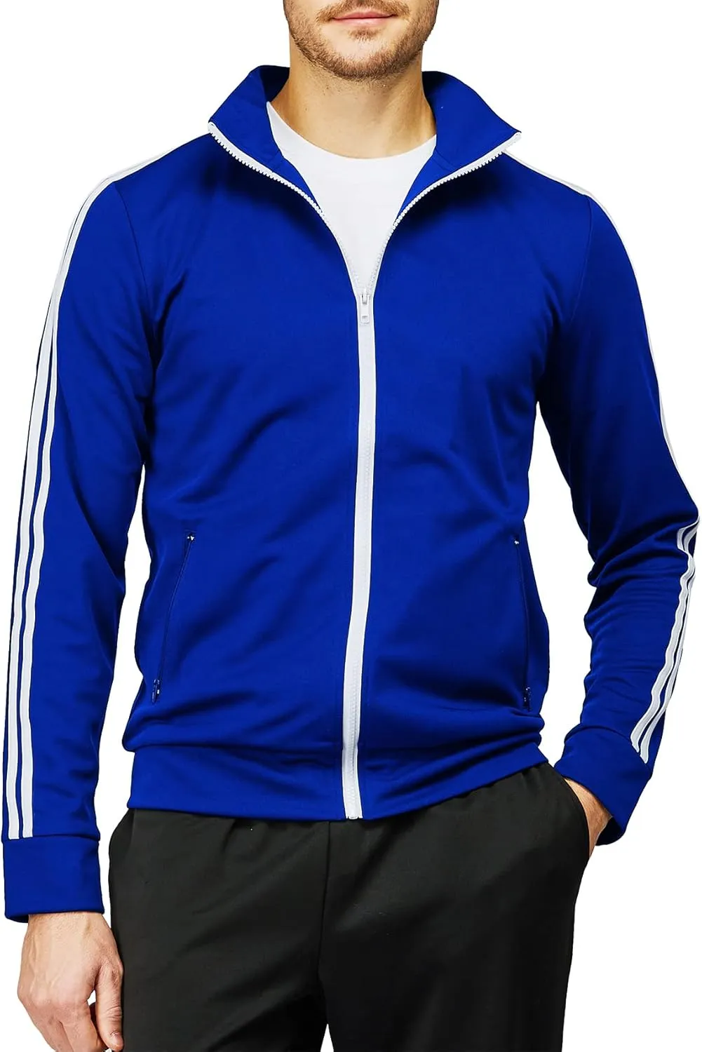 H2H Mens Active Slim Fit Track Lightweight Jacket Zip-up Long Sleeve