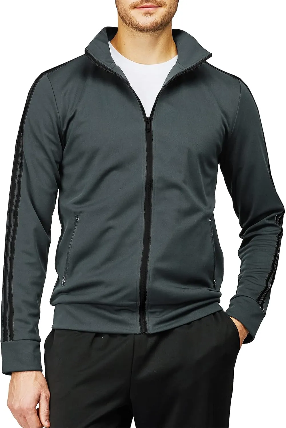 H2H Mens Active Slim Fit Track Lightweight Jacket Zip-up Long Sleeve