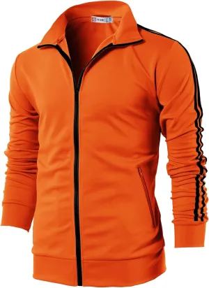 H2H Mens Active Slim Fit Track Lightweight Jacket Zip-up Long Sleeve