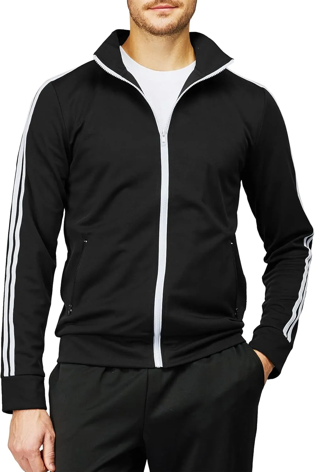 H2H Mens Active Slim Fit Track Lightweight Jacket Zip-up Long Sleeve