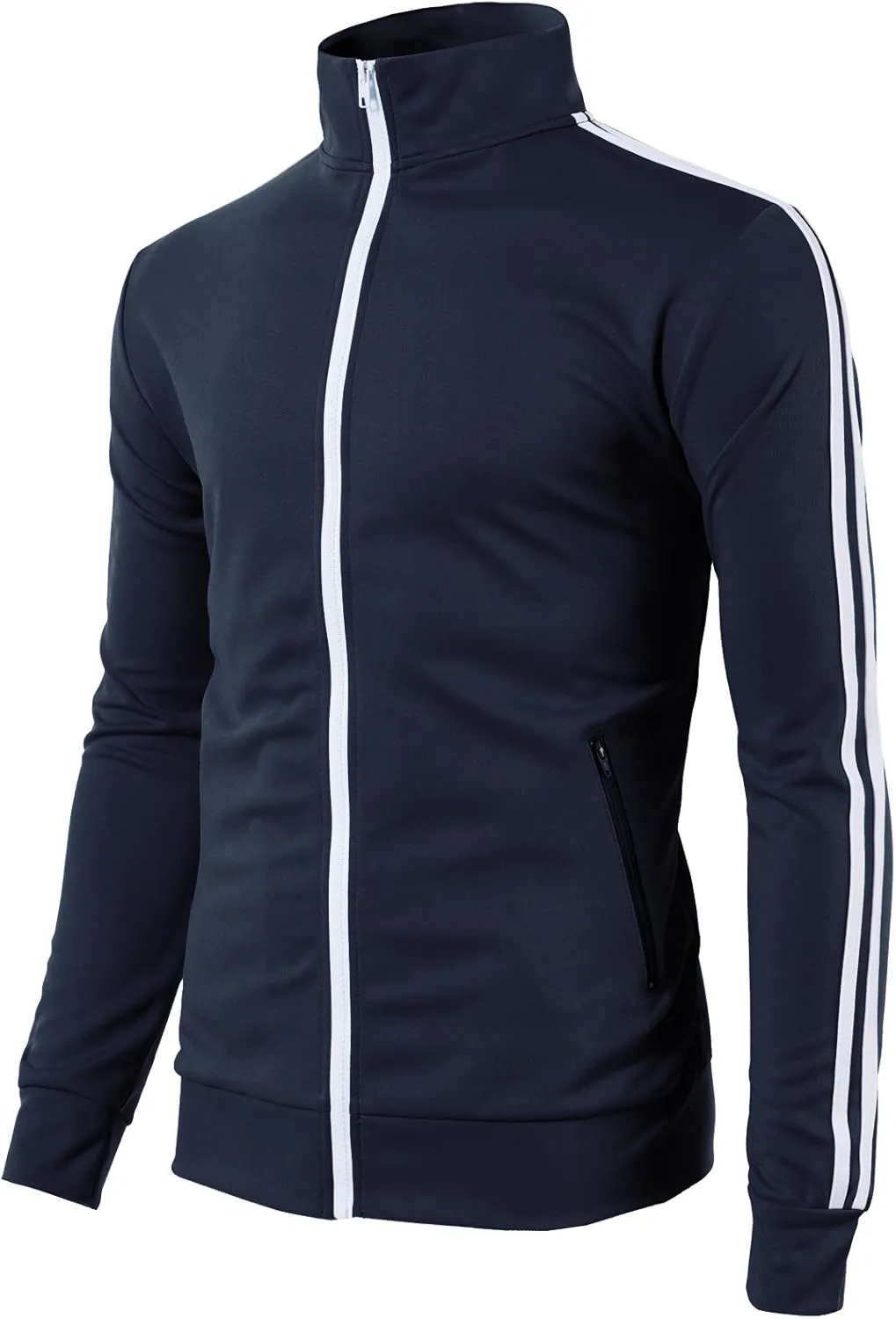 H2H Mens Active Slim Fit Track Lightweight Jacket Zip-up Long Sleeve