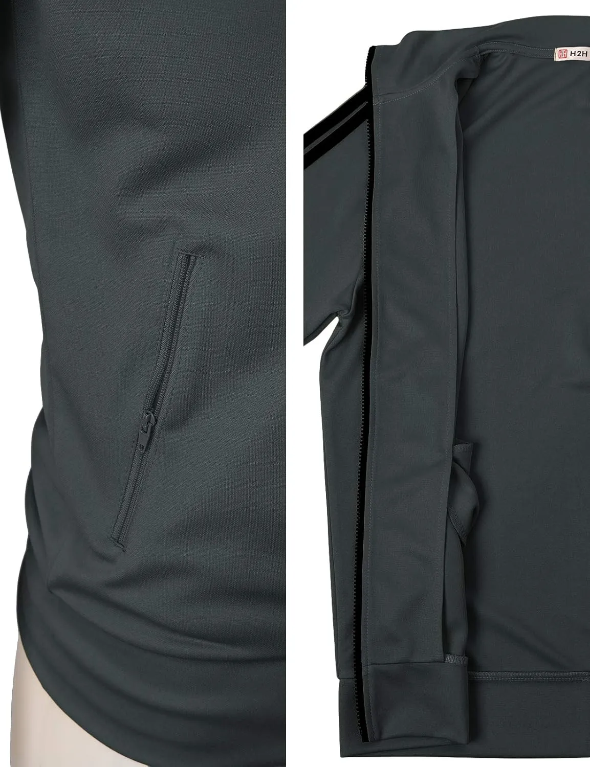 H2H Mens Active Slim Fit Track Lightweight Jacket Zip-up Long Sleeve