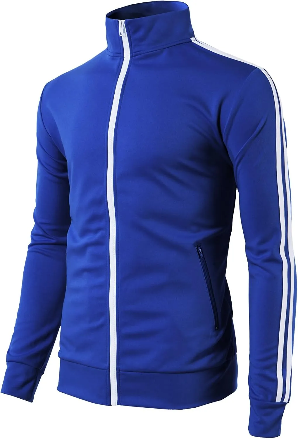 H2H Mens Active Slim Fit Track Lightweight Jacket Zip-up Long Sleeve