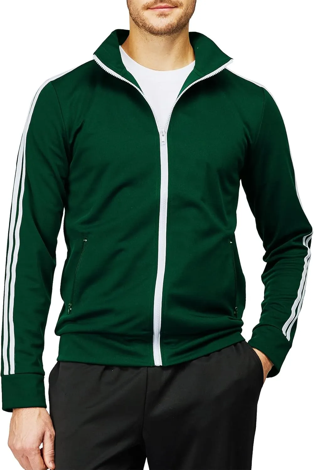 H2H Mens Active Slim Fit Track Lightweight Jacket Zip-up Long Sleeve
