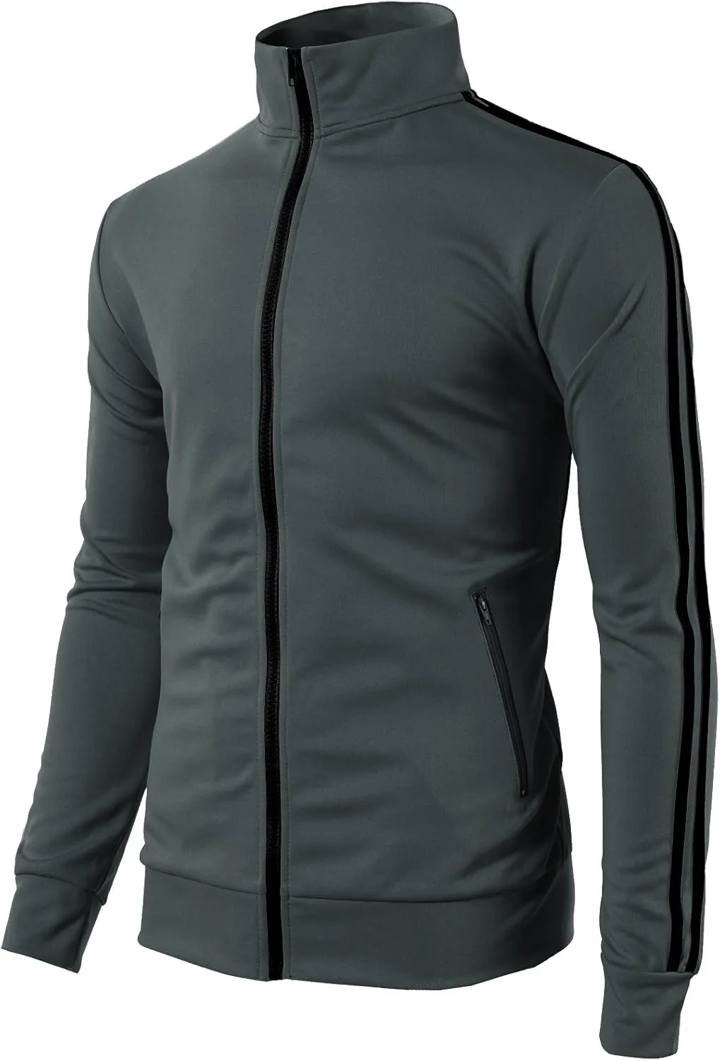 H2H Mens Active Slim Fit Track Lightweight Jacket Zip-up Long Sleeve