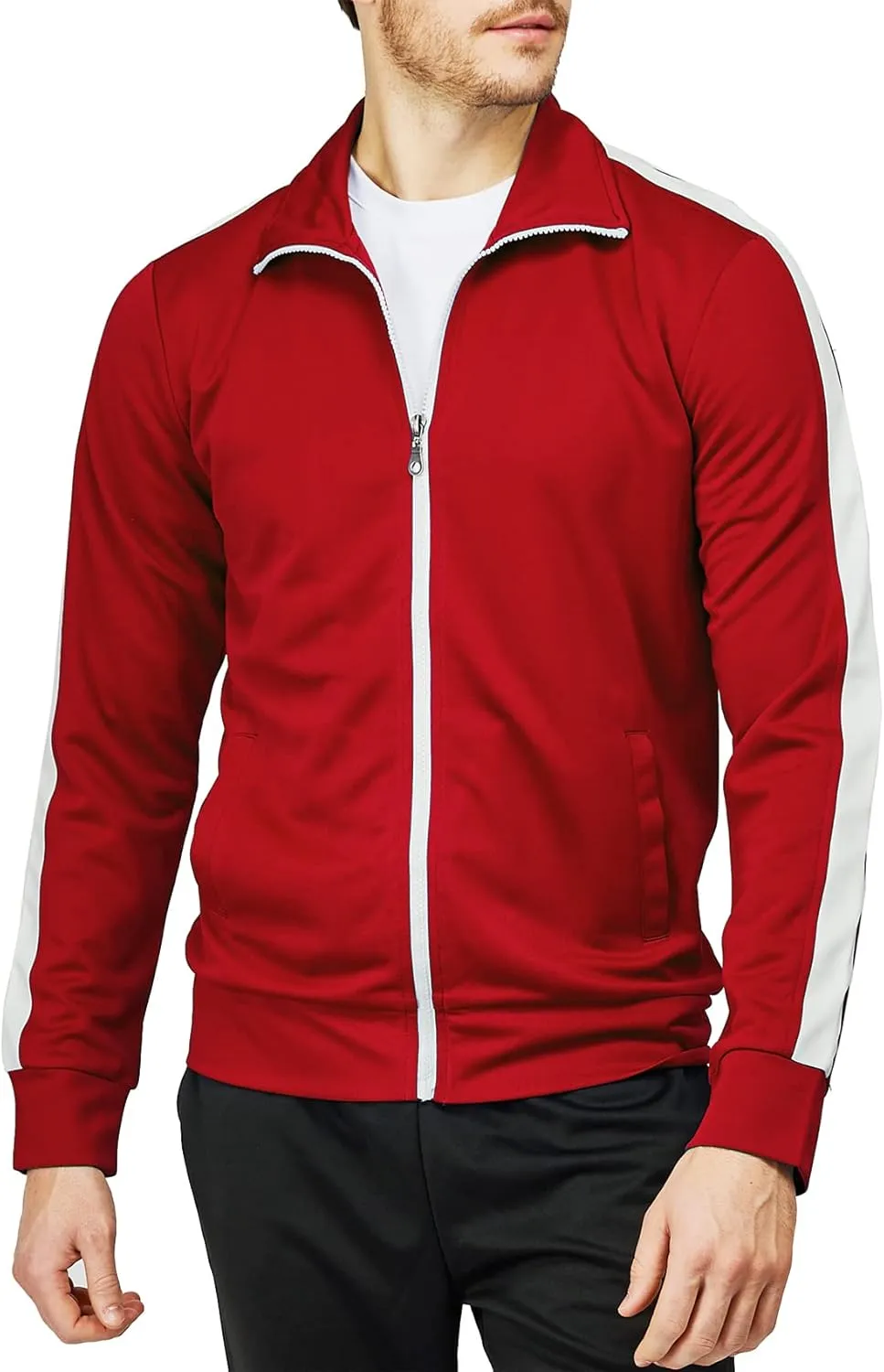 H2H Mens Active Slim Fit Track Lightweight Jacket Zip-up Long Sleeve