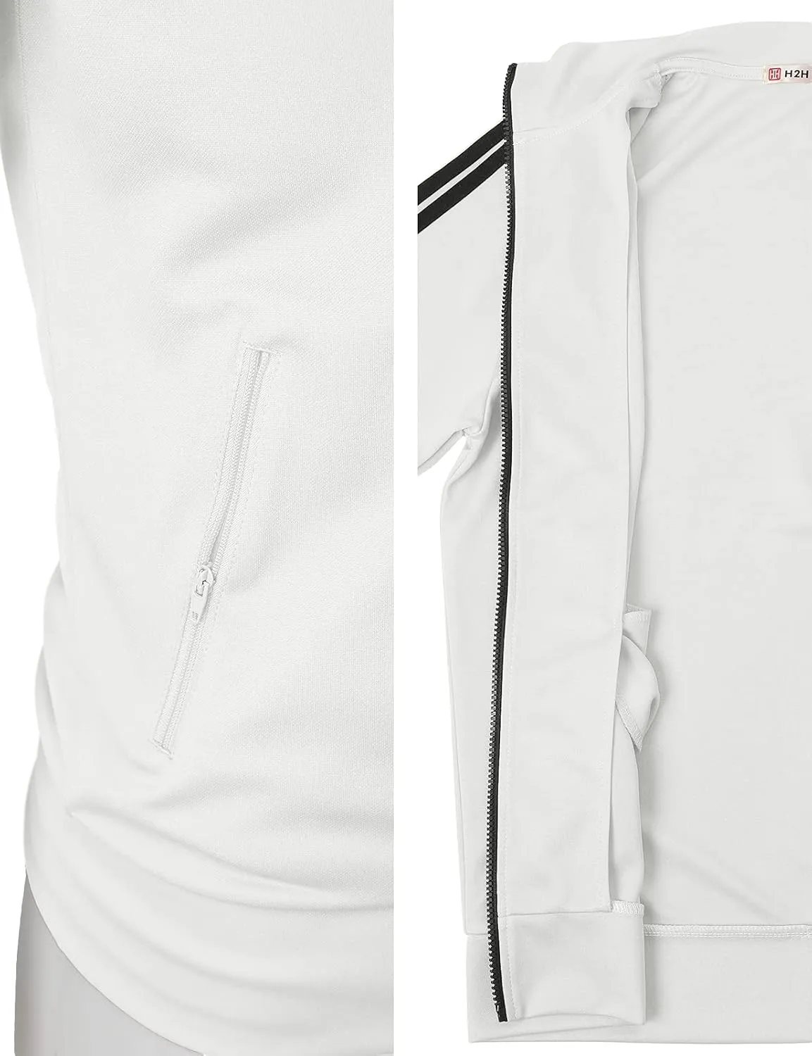 H2H Mens Active Slim Fit Track Lightweight Jacket Zip-up Long Sleeve