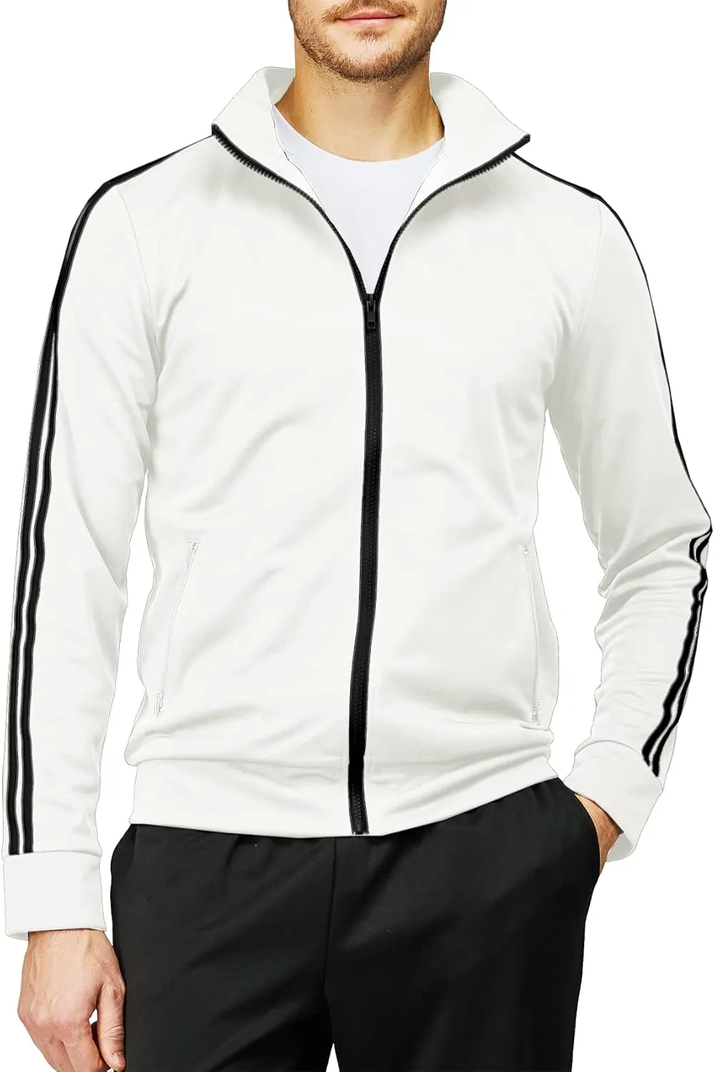 H2H Mens Active Slim Fit Track Lightweight Jacket Zip-up Long Sleeve