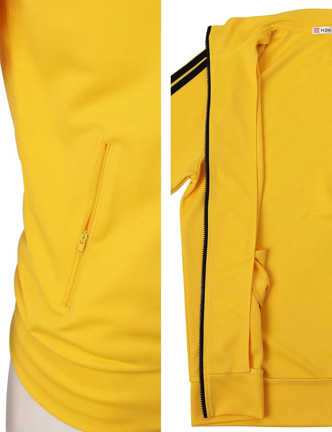 H2H Mens Active Slim Fit Track Lightweight Jacket Zip-up Long Sleeve