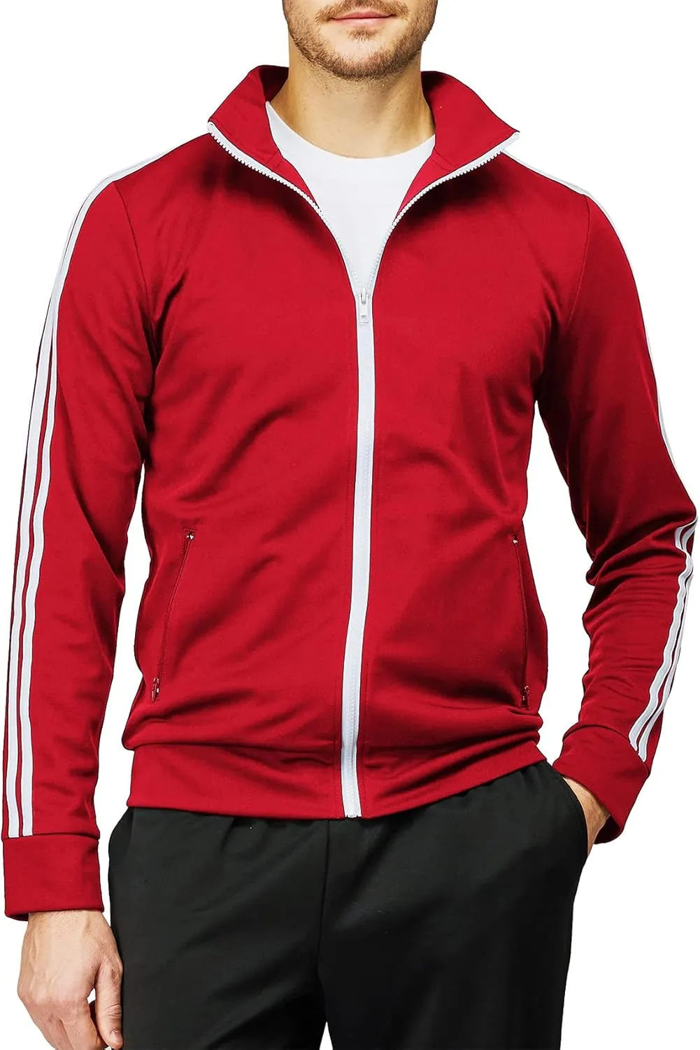 H2H Mens Active Slim Fit Track Lightweight Jacket Zip-up Long Sleeve