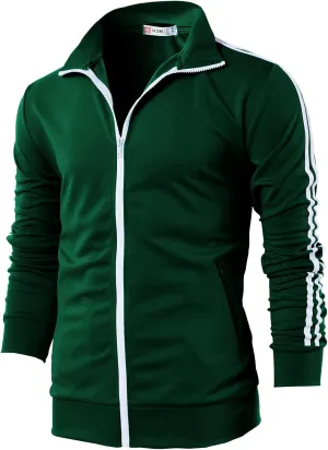 H2H Mens Active Slim Fit Track Lightweight Jacket Zip-up Long Sleeve