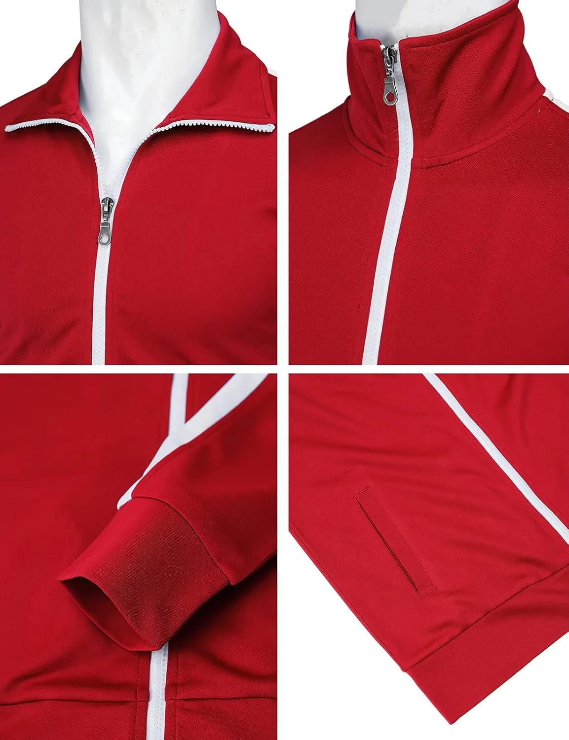 H2H Mens Active Slim Fit Track Lightweight Jacket Zip-up Long Sleeve