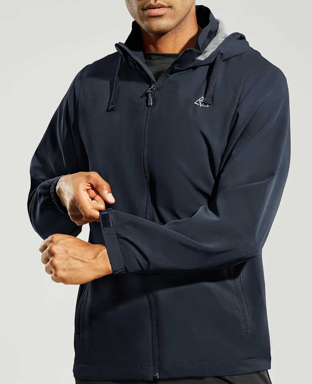 Haimont Men’s Packable Windbreaker with Hood Lightweight Windproof Water Resistant Hooded Jacket for Running Hiking Travel