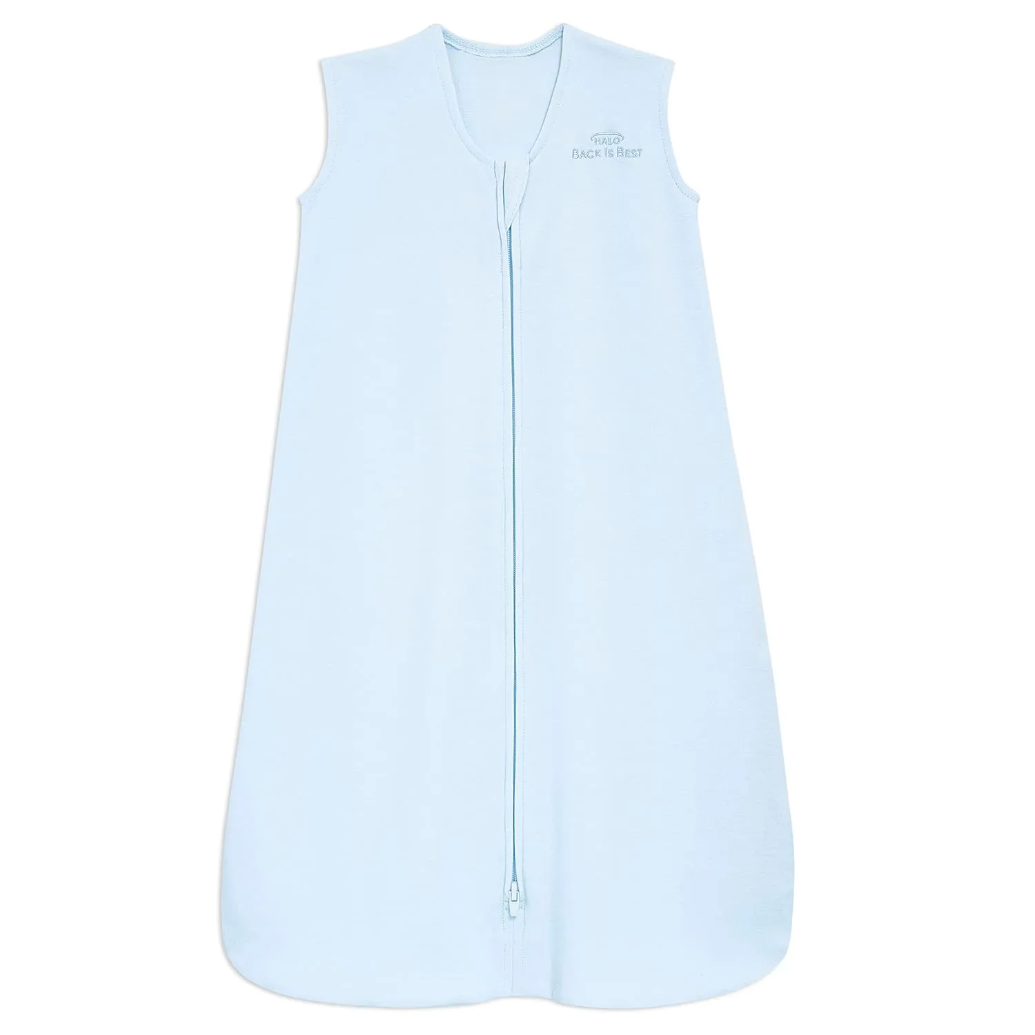HALO Sleepsack, 100% Cotton Wearable Blanket, Swaddle Transition Sleeping Bag, TOG 0.5, Baby Blue, X-Large