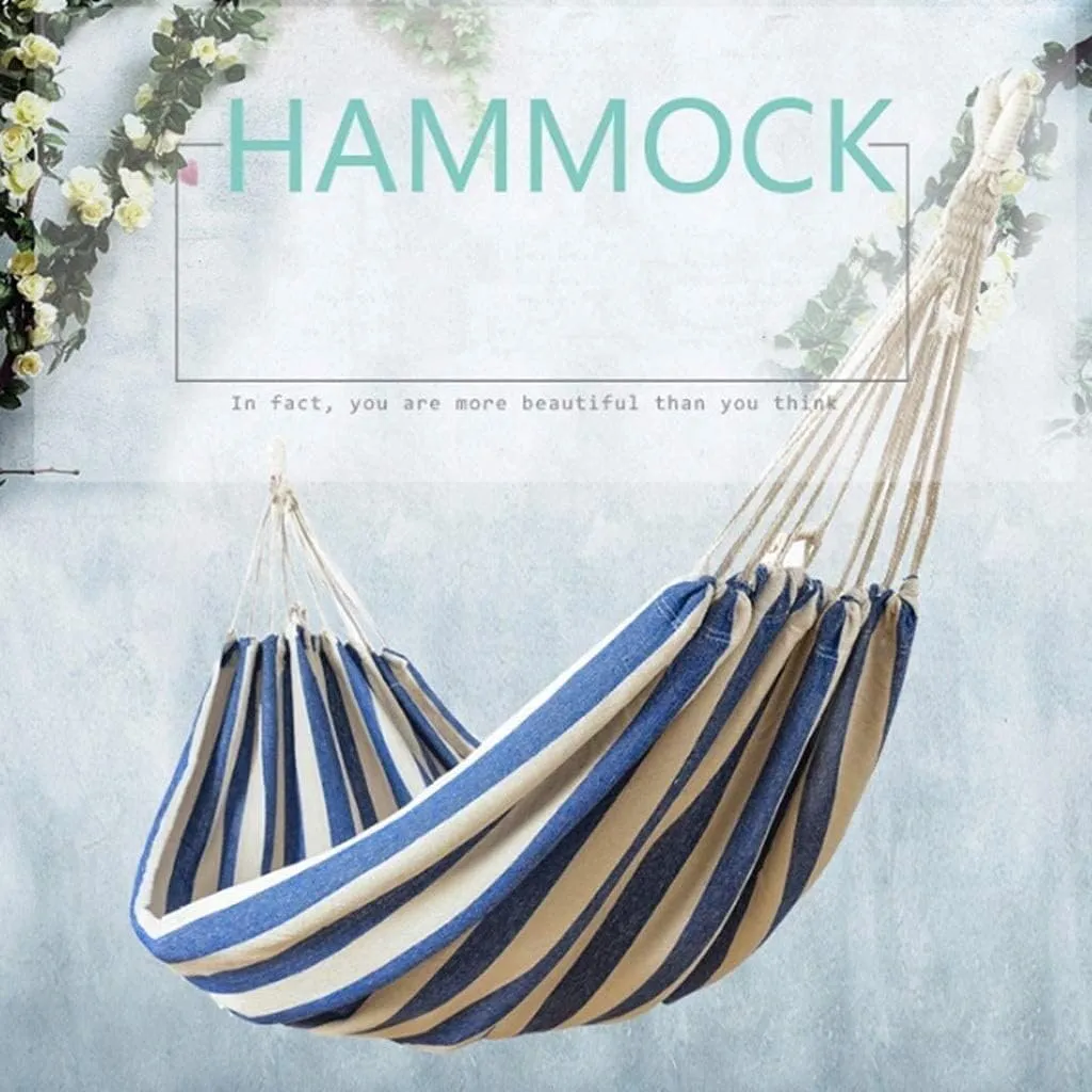Hammocks for Outside Recreation Thicken Canvas Hammock Swing Outdoor Double People Dormitory Camping Hammocks Indoor Home Hammock Camping, 200*100cm, Blue