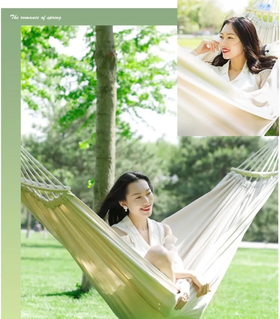 Hammocks Hammock Outdoor Swing Camping Single Double Bedroom Adult Sleeping Anti-Rollover Thickened Hanging Chair Camping Hammocks(Blue,B)