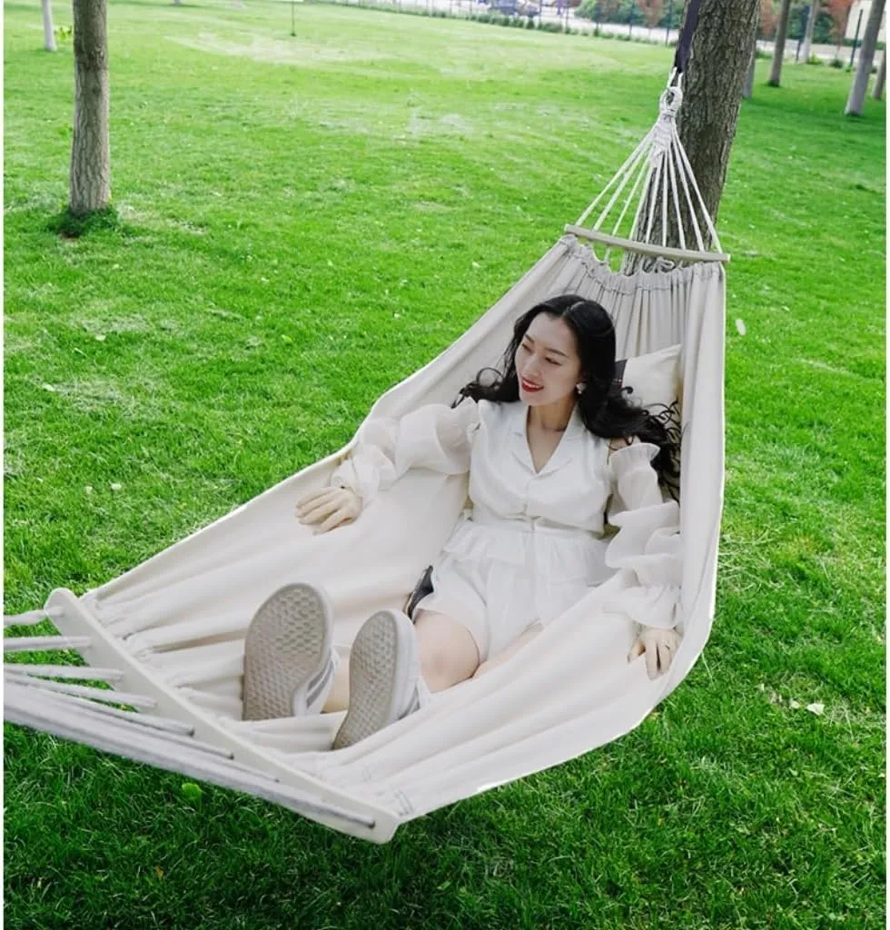 Hammocks Hammock Outdoor Swing Camping Single Double Bedroom Adult Sleeping Anti-Rollover Thickened Hanging Chair Camping Hammocks(Blue,B)