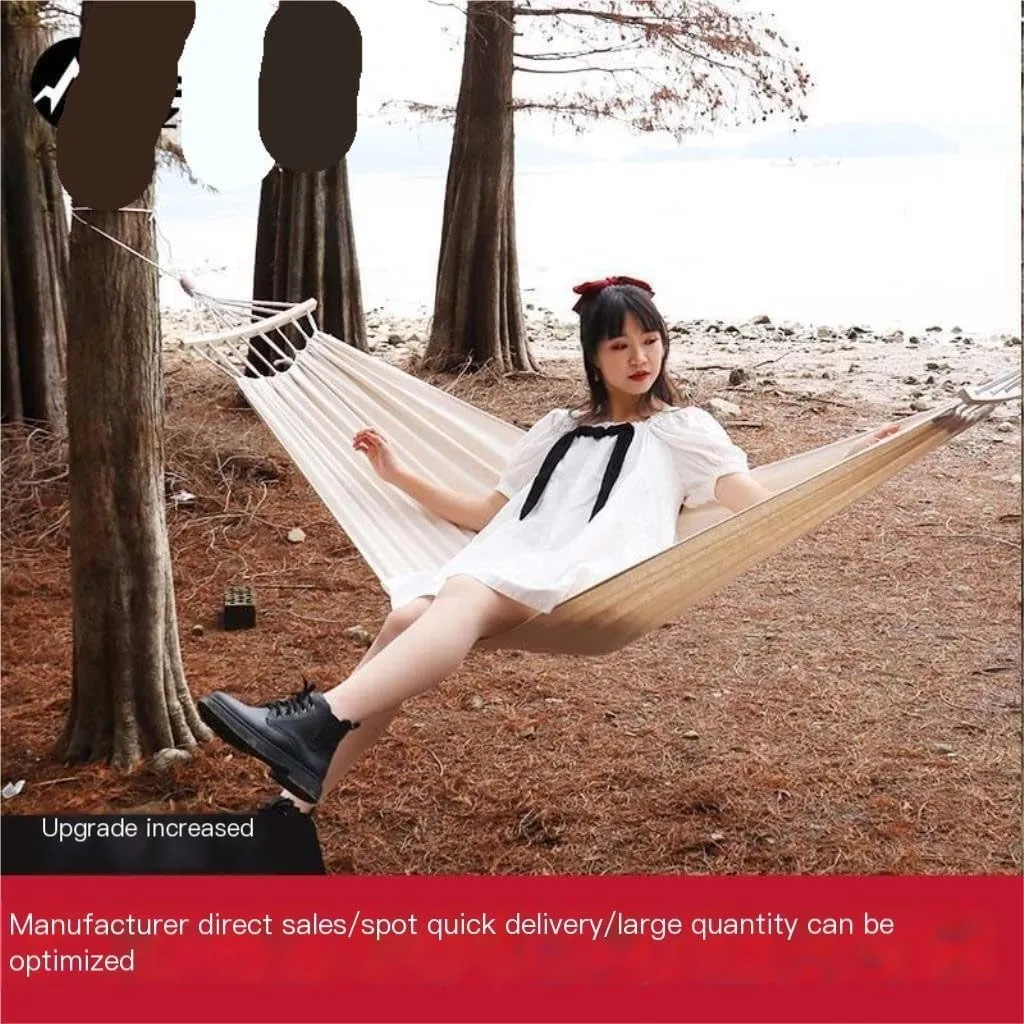 Hamock Hammock Outdoor Camping Swing Camping Single Double Adult Sleeping Anti-Rollover Thickened Hanging Chair Hanmock(A,Small)